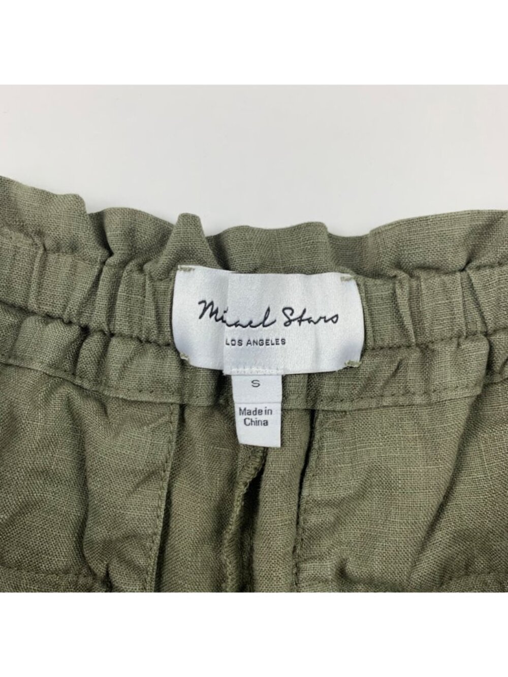 Michael Stars Olive Linen High Rise Shorts S - Picture 3 of 5